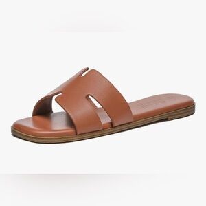 NWT GotSoft Women’s Brown Sandals Square Toe Slide Slip On Shoe Size 9.5 Amazon